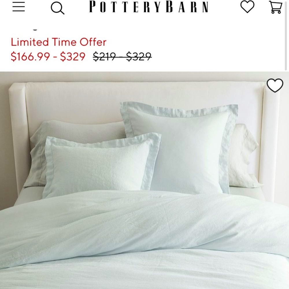 Pottery Barn Belgian Flax Linen TWIN Duvet Cover